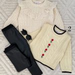 ست بلوز بافت لگ چرم زارا ترک