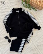 سویشرت شلوار مشکی سه خط🖤🧥