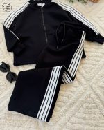 سویشرت شلوار مشکی سه خط🖤🧥 - Image 3