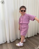 ست بلوز شلوارک موسلین💜👧 - Image 2