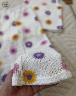 ست قلاب بافی طرح گل 🌷👧 - Image 5