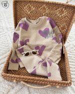 ست قلبی بنفش👧👒 - Image 3